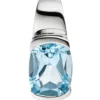 Anhänger 7,9x18,7mm mit Blautopas blau hellblau rechteckig 585 Gold Weißgold