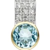 Anhänger 9,7x17,4mm mit Blautopas hellblau Zirkonia 925 Silber teilvergoldet