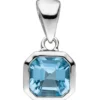 Anhänger 7,8x9,7mm mit Blautopas Solitär blau hellblau 925 Silber Damen