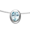 Anhänger 9,4x11,6mm mit Blautopas Topas hellblau oval 925 Silber Damen