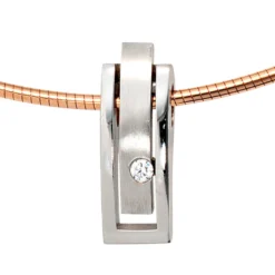 Anhänger 7,6x22,1mm mit Diamant 0.1Ct Brillant 950 Platin Platinanhänger