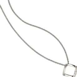 Anhänger 15x14,8mm mit Diamant 0.03Ct W/SI Brillant weiß 950 Platin Quadrat