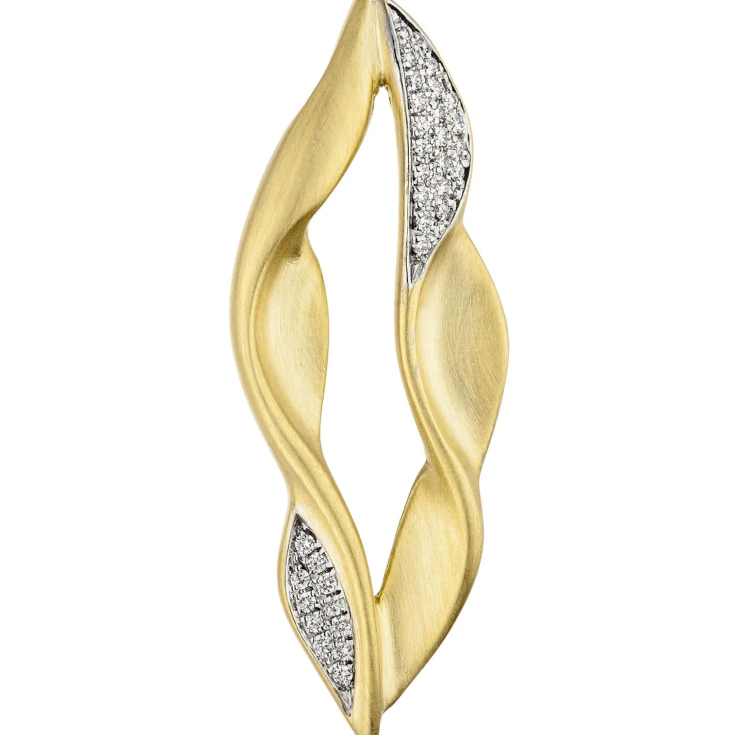 Anhänger 14,5x39,3mm mit 32 Diamant 0.15Ct W/SI Brillanten 585 Gold Gelbgold