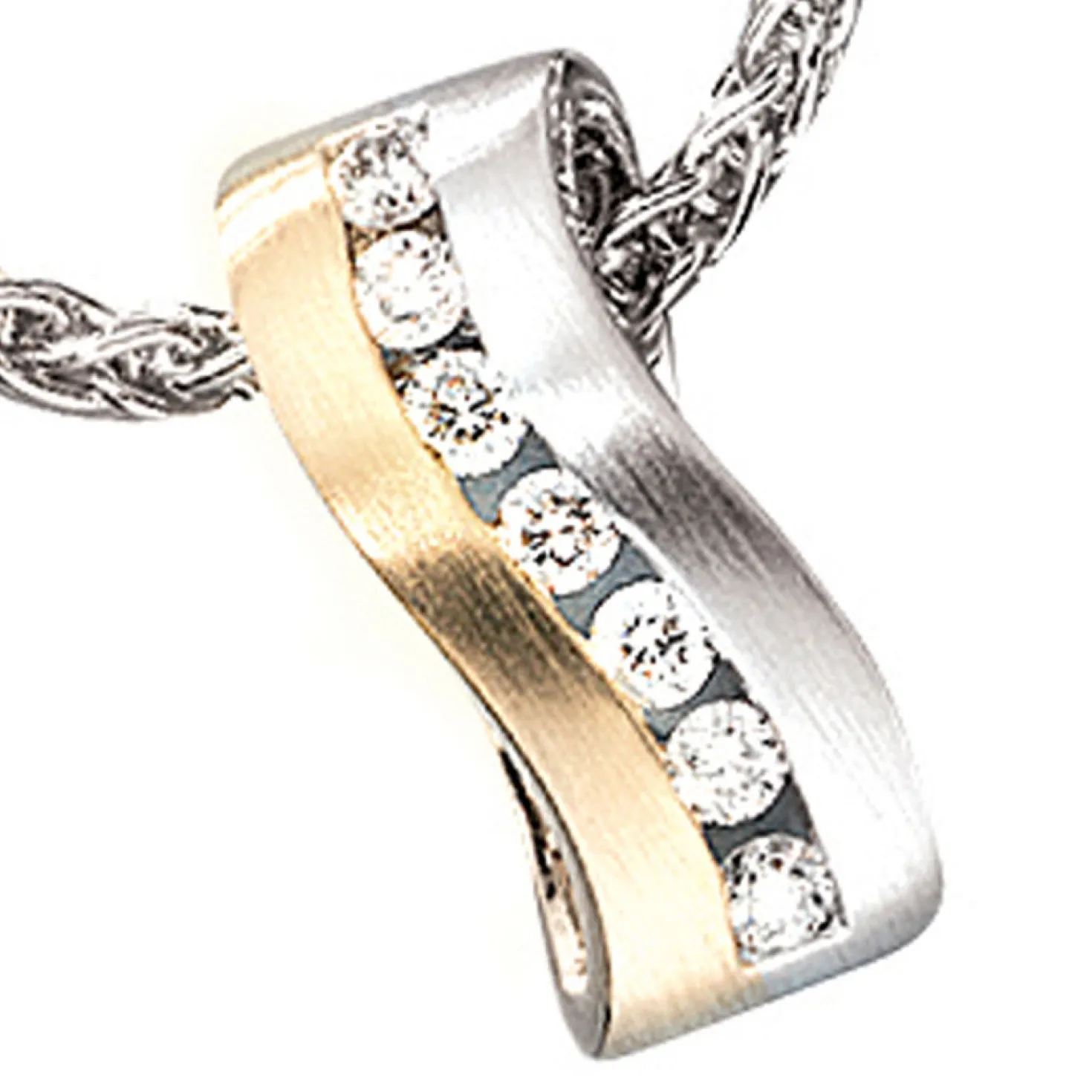 Anhänger 8,3x20mm mit Diamanten 0.49Ct Brillanten 585 Gelbgold Weißgold