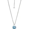 Anhänger 13,8x19,1mm mit 37 Diamanten 0.18Ct TW/SI Blautopas 585 Gold Weißgold