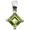 Anhänger 8,3x13,6mm mit echtem Peridot grün & 925 Silber Halsschmuck für Damen