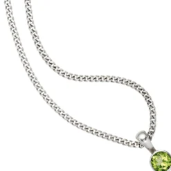 Anhänger 5,7x11,9mm mit Peridot grün 925 Silber rhodiniert glänzend Halsschmuck