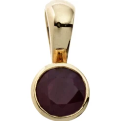 Anhänger 5,5x12,1mm mit Rubin rot 333 Gold Gelbgold Rubinanhänger Halsschmuck