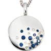 Anhänger 18,3x25,1mm mit 13 Saphiren & 10 Diamanten 0.1Ct W/SI 585 Gold Weißgold