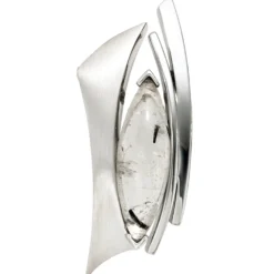 Anhänger 16,7x42mm mit Turmalinquarz grau-schwarz 925 Silber Halsschmuck Damen