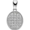 Anhänger 10,7x14,7mm mit vielen weißen Zirkonia oval 925 Silber Silberanhänger