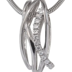 Anhänger 8,4x20,1mm mit weißen Zirkonia 333 Gold Weißgold Goldanhänger Damen