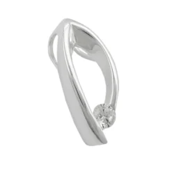 Anhänger 18,5x8mm mit Zirkonia 925 Silber oval Silberanhänger Damen