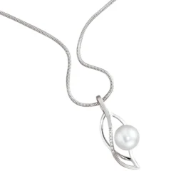 Anhänger 12,1x32,4mm mit Zuchtperlen & Diamanten 0.03Ct W/P1 585 Gold Weißgold