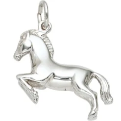 Anhänger 21,4x21mm Pferd aus 925 Silber Sterlingsilber rhodiniert Halsschmuck