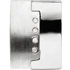 Anhänger 11,3x15,1mm 950 Platin 4 Brillanten 0,03ct W/SI Halschmuck rechteckig