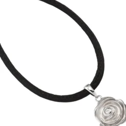 Anhänger 12,8x15mm Rose aus 925 Silber rhodiniert teilmattiert Damen