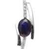 Anhänger 6,9x18,9mm Saphir Solitär 585 Weißgold Diamant 0.05Ct Brillanten