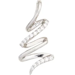 Anhänger 12x25,3mm Schlange mit Zirkonia weiß 925 Silber rhodiniert Damen