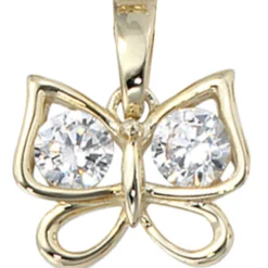 Anhänger 11,7x9,8mm Schmetterling mit Zirkonia 333 Gold Gelbgold Damen