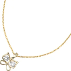 Anhänger 11,7x9,8mm Schmetterling mit Zirkonia 333 Gold Gelbgold Damen