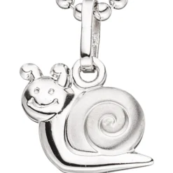 Anhänger 8,9x9,6mm Schnecke aus 925 Silber glänzend teilmatt Halsschmuck Kinder