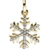 Anhänger 12,1x16,4mm Schneeflocke aus 333 Gold Gelbgold bicolor mit Zirkonia