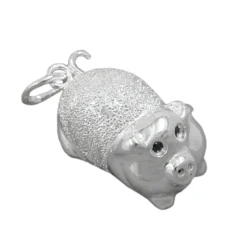 Anhänger 22x11mm - Schweinchen Ferkel Schwein Glücksschwein 925 Silber Damen