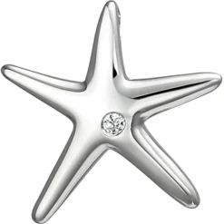 Anhänger 15,7x15mm Seestern aus 925 Silber mit Zirkonia rhodiniert glänzend