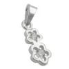 Anhänger 12x5mm Silberanhänger 2 Blüten mit Zirkonia 925 Silber Kinder