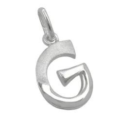 Anhänger 15x10mm Silberanhänger Buchstabe G aus echtem 925 Silber Unisex