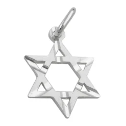 Anhänger 18x13mm Silberanhänger David Stern matt 925 Silber Echtsilber