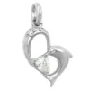 Anhänger 16x14mm Silberanhänger Delfin mit Zirkonia als Herz 925 Silber Damen