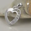 Anhänger 14x14mm Silberanhänger Herz weiße Zirkonia am Rand 925 Silber Damen