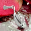 Anhänger 17x8mm Silberanhänger mit Zirkonia weiß 925 Sterlingsilber Damen