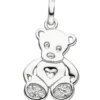 Anhänger 11,7x17,7mm sitzender Teddy Teddybär Bärchen weiße Zirkonia 925 Silber