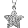 Anhänger 13,5x15,4mm Stern aus 925 Silber mit 67 weißen Zirkonia Damen