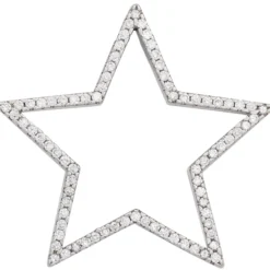 Anhänger 35,7x33,6mm Stern Sternchen 925 Silber viel weiße Zirkonia am Rand