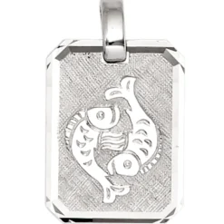 Anhänger 12x16,3mm Sternzeichen Fische aus 925 Silber teilmattiert Horoskop