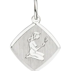 Anhänger 13x14,9mm Sternzeichen Jungfrau aus 925 Silber Rhombus rhodiniert