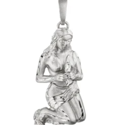 Anhänger 19,3x43,4mm Sternzeichen Jungfrau aus 925 Silber rhodiniert teilmatt