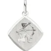 Anhänger 13x14,9mm Sternzeichen Schütze der aus 925 Silber Rhombus rhodiniert