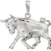Anhänger 38,7x27,6mm Sternzeichen Stier aus 925 Silber rhodiniert teilmattiert