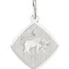 Anhänger 13x14,9mm Sternzeichen Stier aus 925 Silber Rhombus rhodiniert