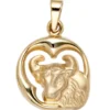 Anhänger 14,7x18mm Sternzeichen Stier 375 Gold Gelbgold teilmattiert Horoskop