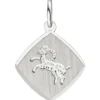 Anhänger 13x14,9mm Sternzeichen Widder aus 925 Silber Rhombus rhodiniert