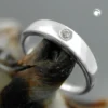 Anhänger 11x2mm Taufring mit Zirkonia kantige Form 925 Silber für Kinder
