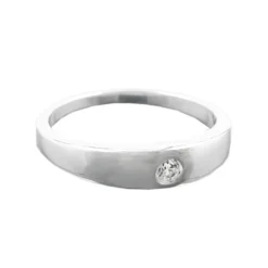 Anhänger 11x2mm Taufring mit Zirkonia kantige Form 925 Silber für Kinder