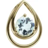 Anhänger 9,3x12,1mm Tropfen aus 585 Gold Gelbgold mit Blautopas hellblau blau