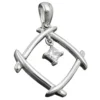 Anhänger 21x21mm Viereck durchbrochen Zirkonia weiß 925 Silber Damen